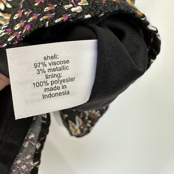 Lane Bryant Peasant Tunic Top Black Paisley Floral Size 22 - Picture 2 of 11